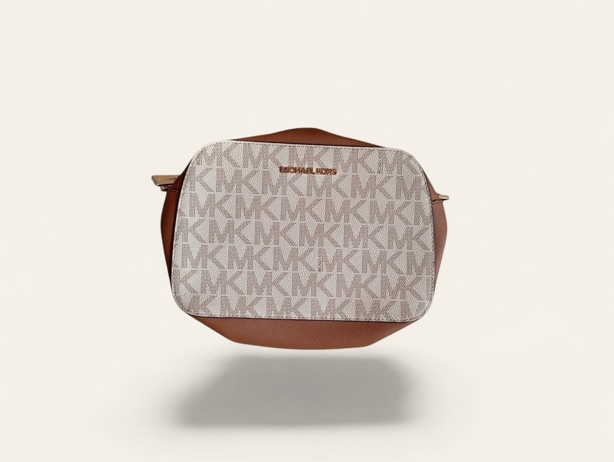 Sac à main Michael Kors — Monogramme MK Vanille & Cognac — Seconde main