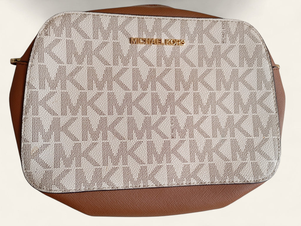 Sac à main Michael Kors — Monogramme MK Vanille & Cognac — Seconde main