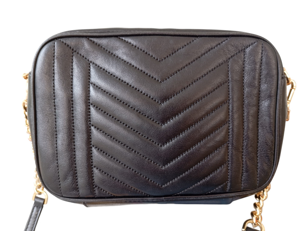 Sac Michael Kors Jet Set Medium Camera Bag — Cuir Matelassé Noir
