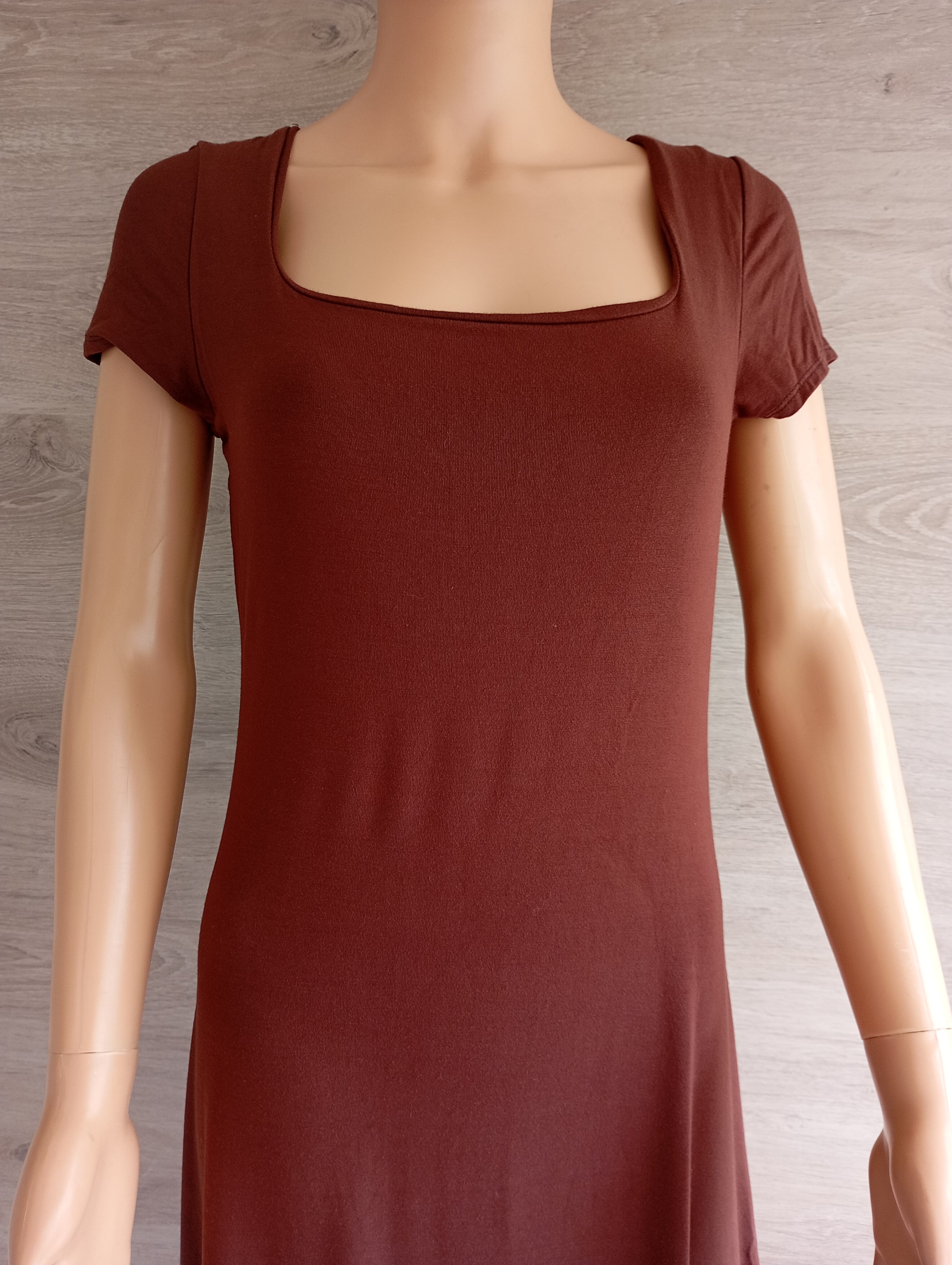 SEE YOU MONDAY D8765 Robe Midi taille M Marron Rouille Y2K Minimaliste
