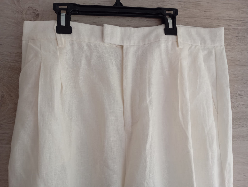 Pantalon Blanc 100% Lin – Electric & Rose
