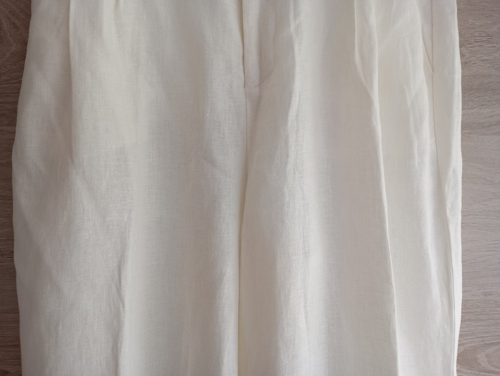 Pantalon Blanc 100% Lin – Electric & Rose