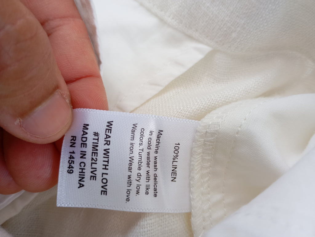 Pantalon Blanc 100% Lin – Electric & Rose