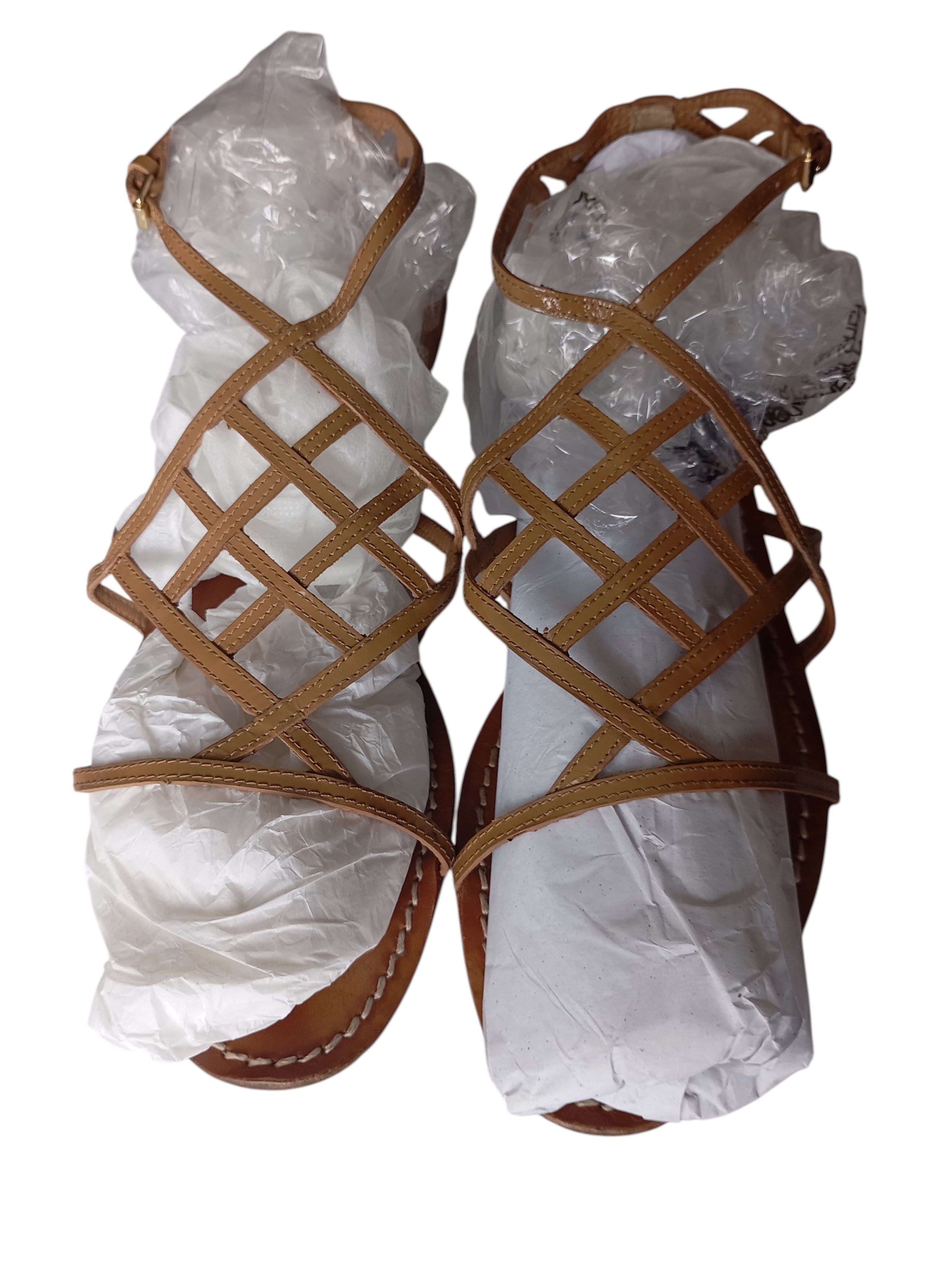 Sandales - spartiate en cuir couleur café Tory Burch taille 44