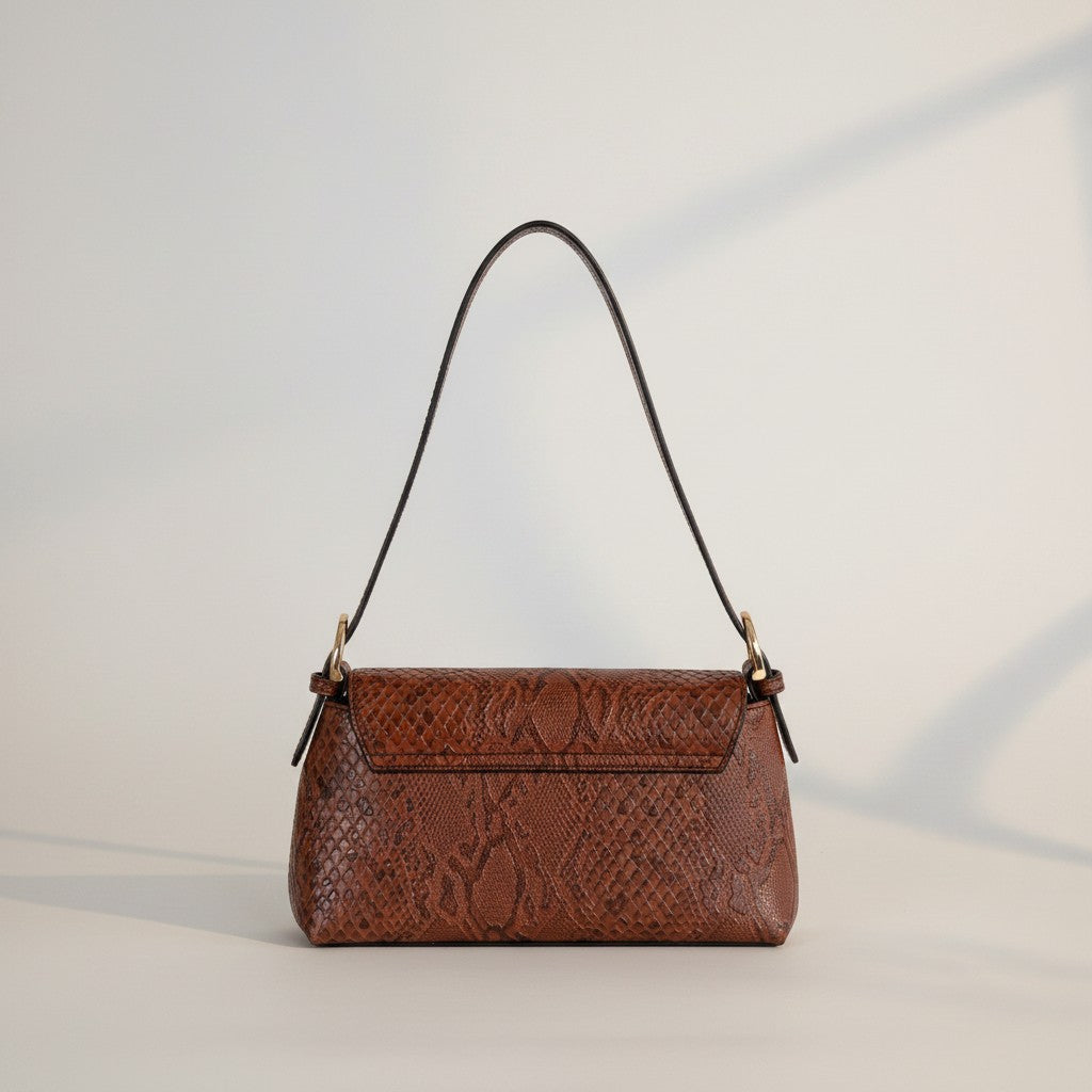 Nakedvice Melbourne — The Dani Snake Print Bag | Sac baguette cuir python Y2K