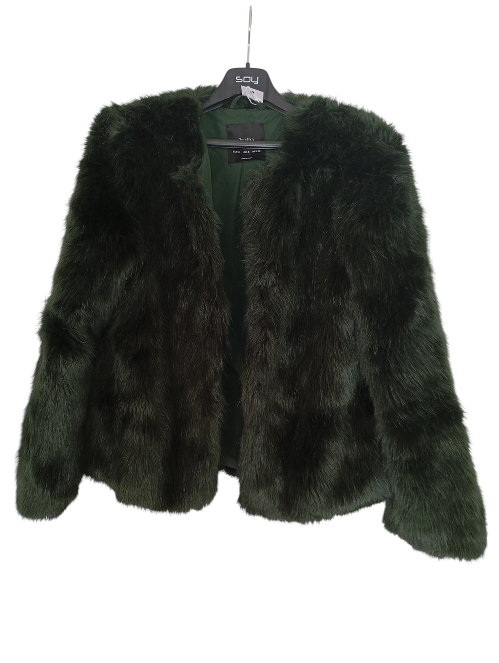 Veste fausse fourrure vert sapin — Bershka — Taille S — Super état