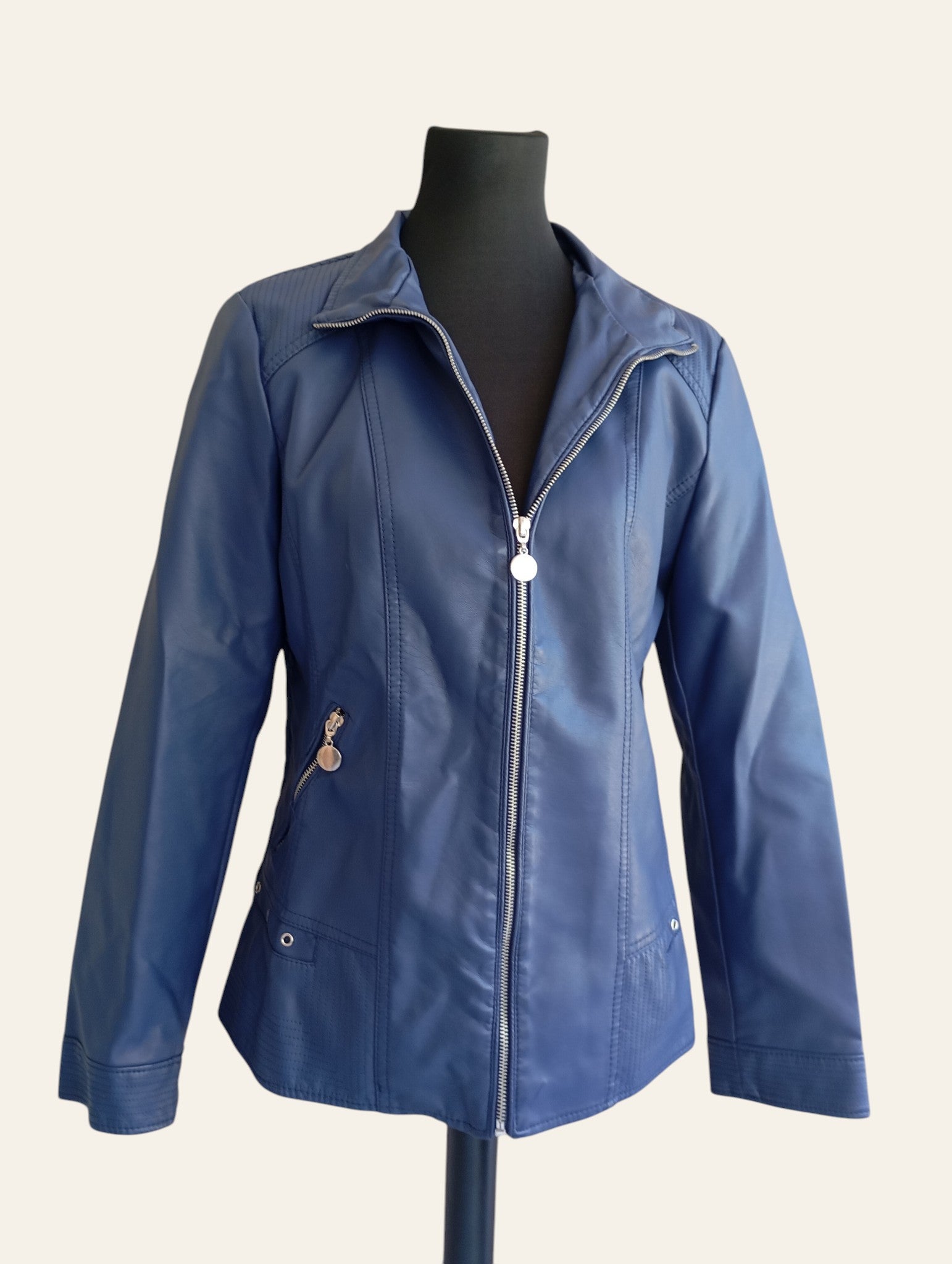 Blouson Perfecto Marine Saturne – Style Rock Chic | Seconde Main Taille L