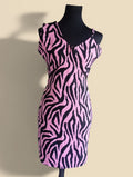 Superbe robe Calliope – Taille M - Fushia et noir - motif zébré