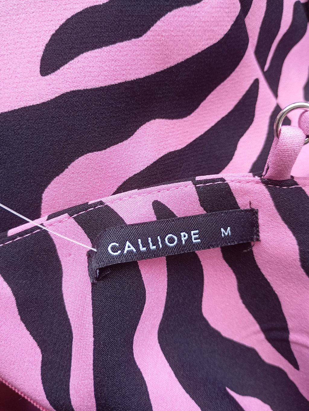 Superbe robe Calliope – Taille M - Fushia et noir - motif zébré