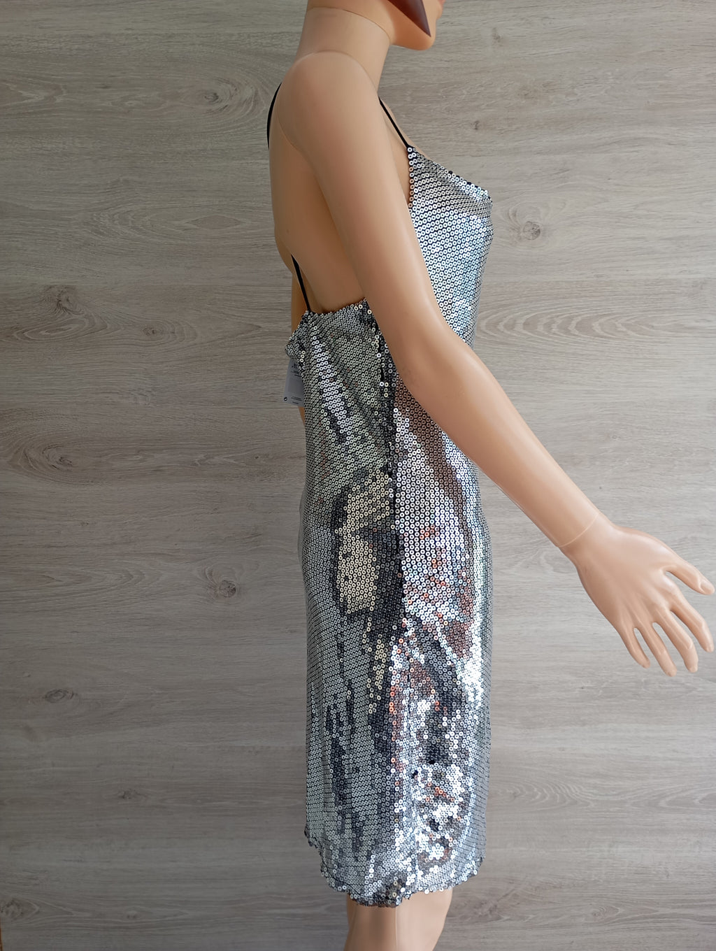 Robe Mini Sequins Argentés Mango – Bretelles Fines | Taille S | Seconde Main