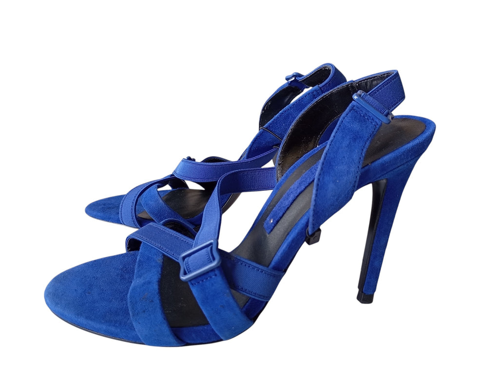Sandales Zara Bleu Électrique Talons Aiguilles – Taille 37