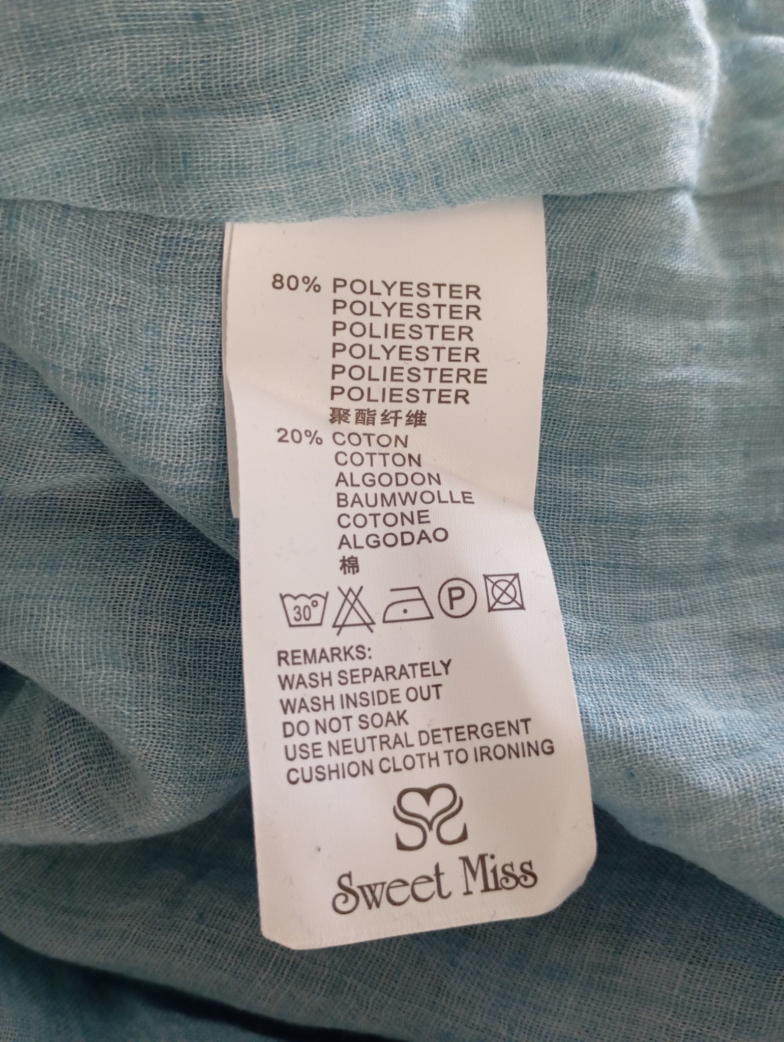 Robe courte Sweet Miss – Bleu ciel – Taille S