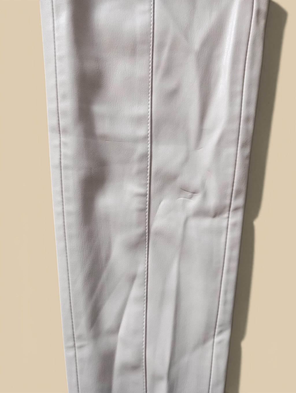 Pantalon Skinny Similicuir Zara Hi-Rise – Beige – Taille S