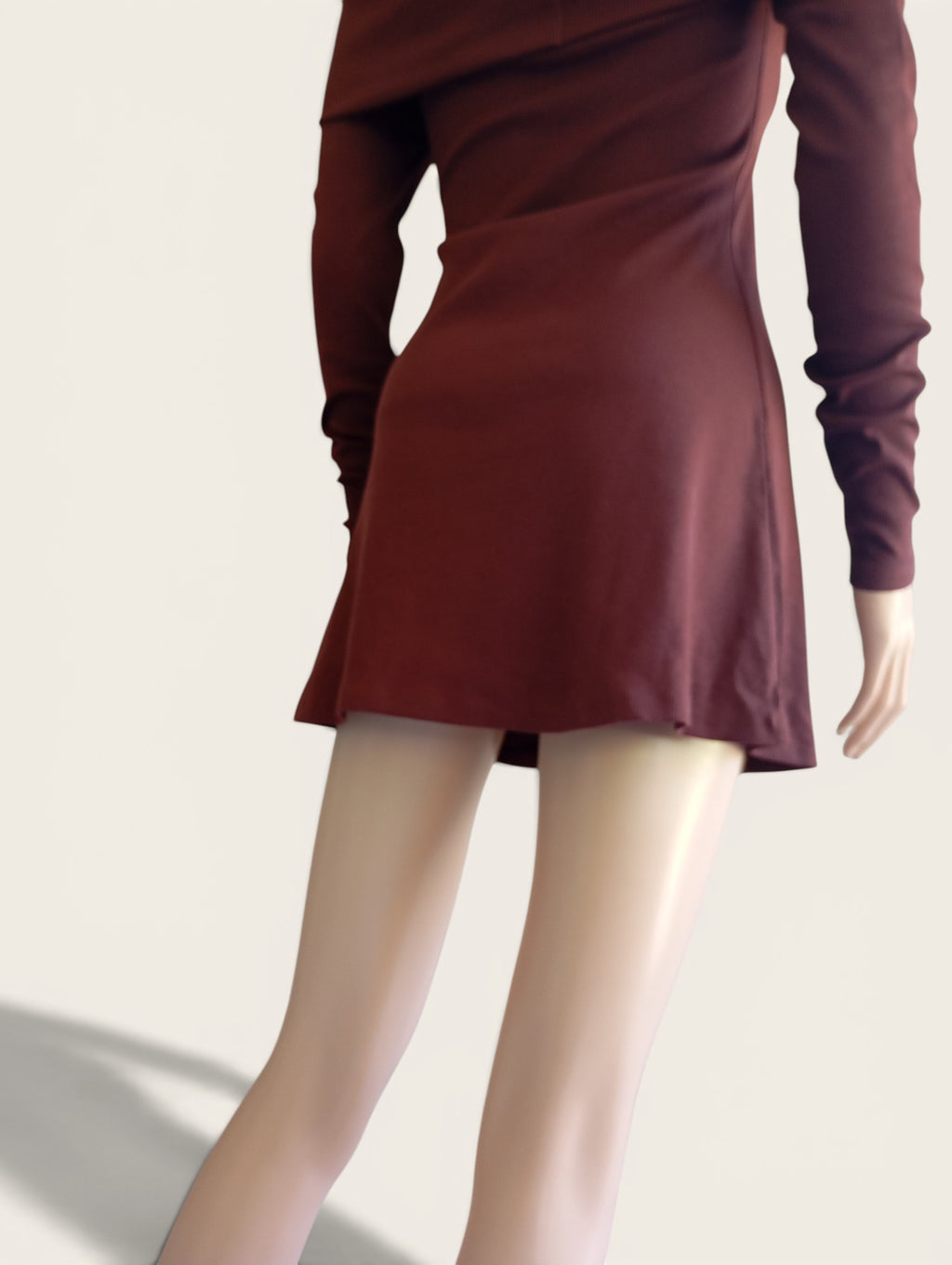Robe ASOS Design – Bordeaux Terracotta | Col Bardot | Taille 36 (S)