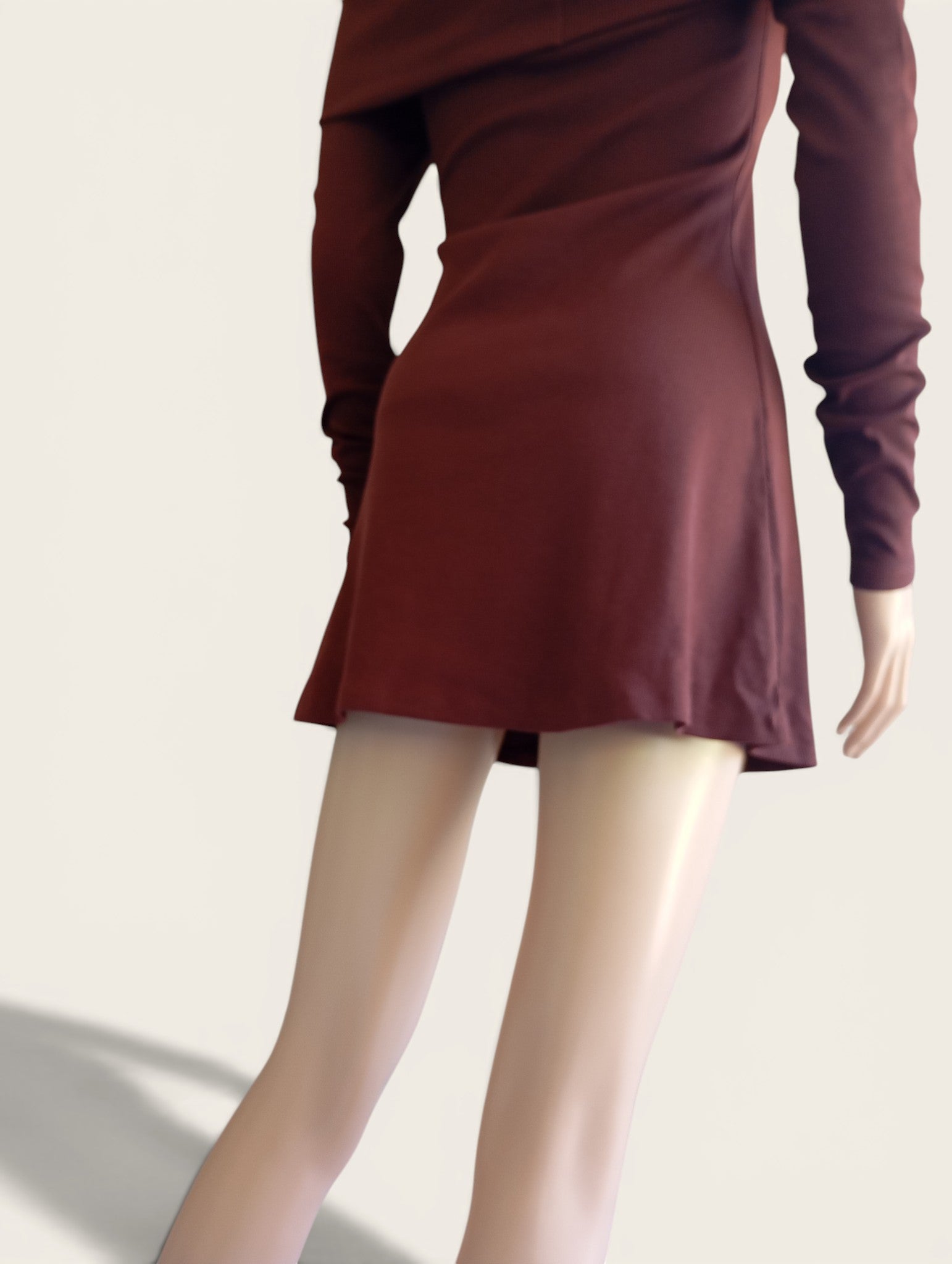 Robe ASOS Design – Bordeaux Terracotta | Col Bardot | Taille 36 (S)