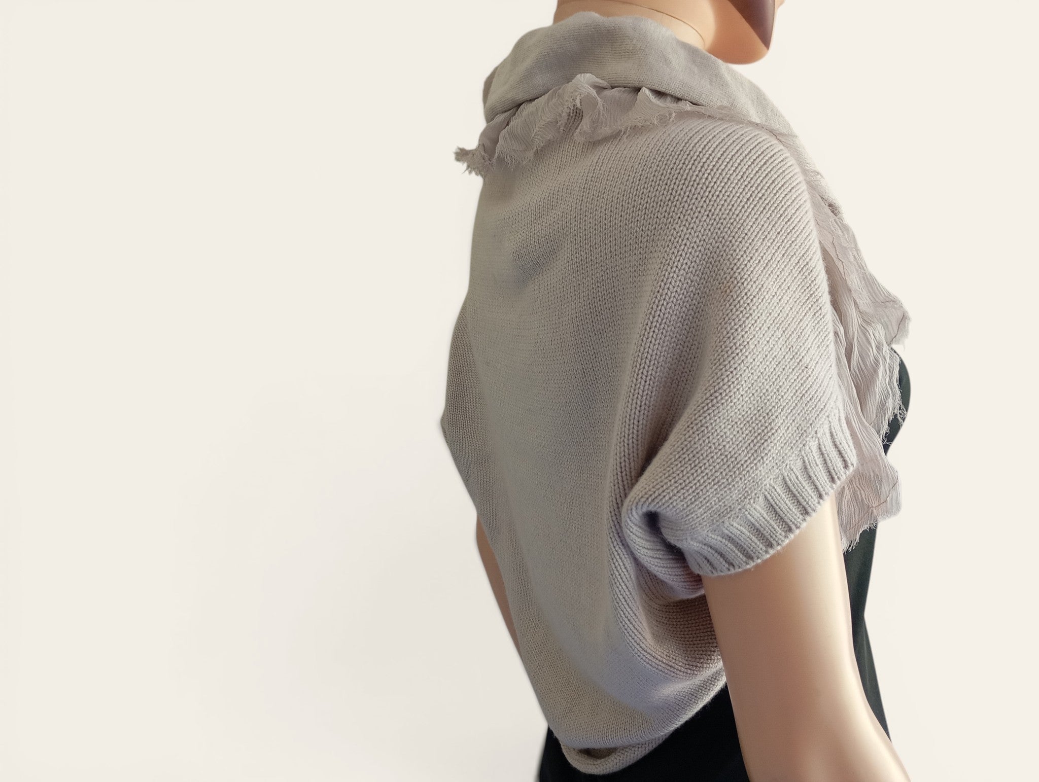 Boléro Patrizia Pepe – Gris Perle | Rosette | Taille 1