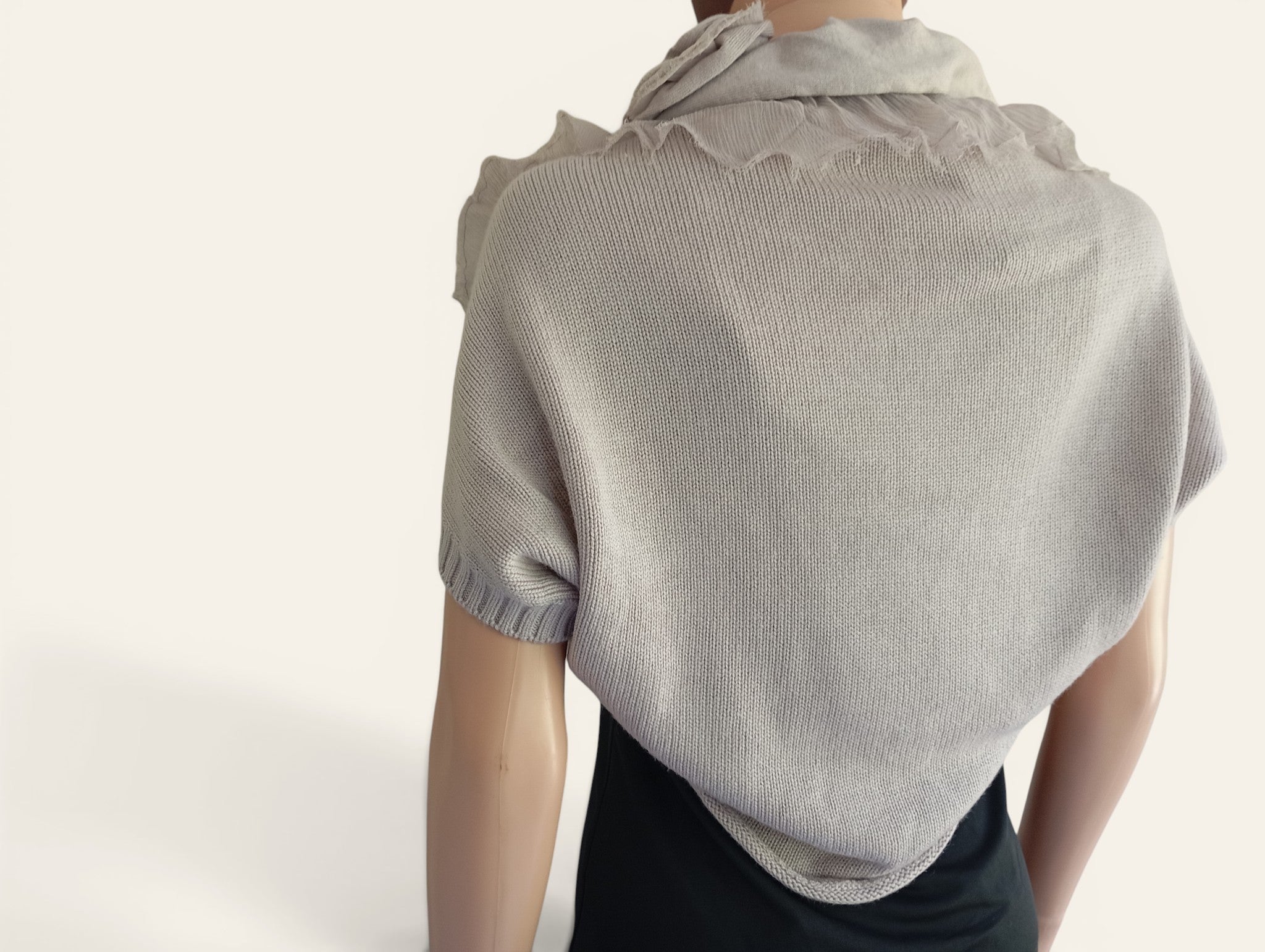 Boléro Patrizia Pepe – Gris Perle | Rosette | Taille 1