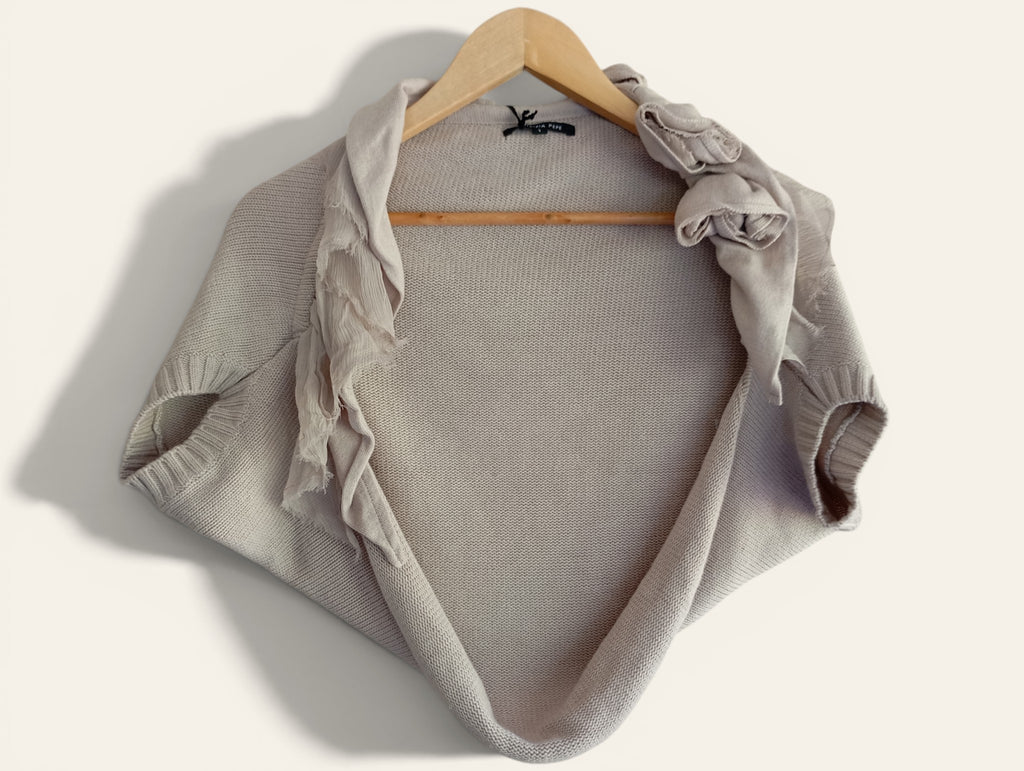 Boléro Patrizia Pepe – Gris Perle | Rosette | Taille 1