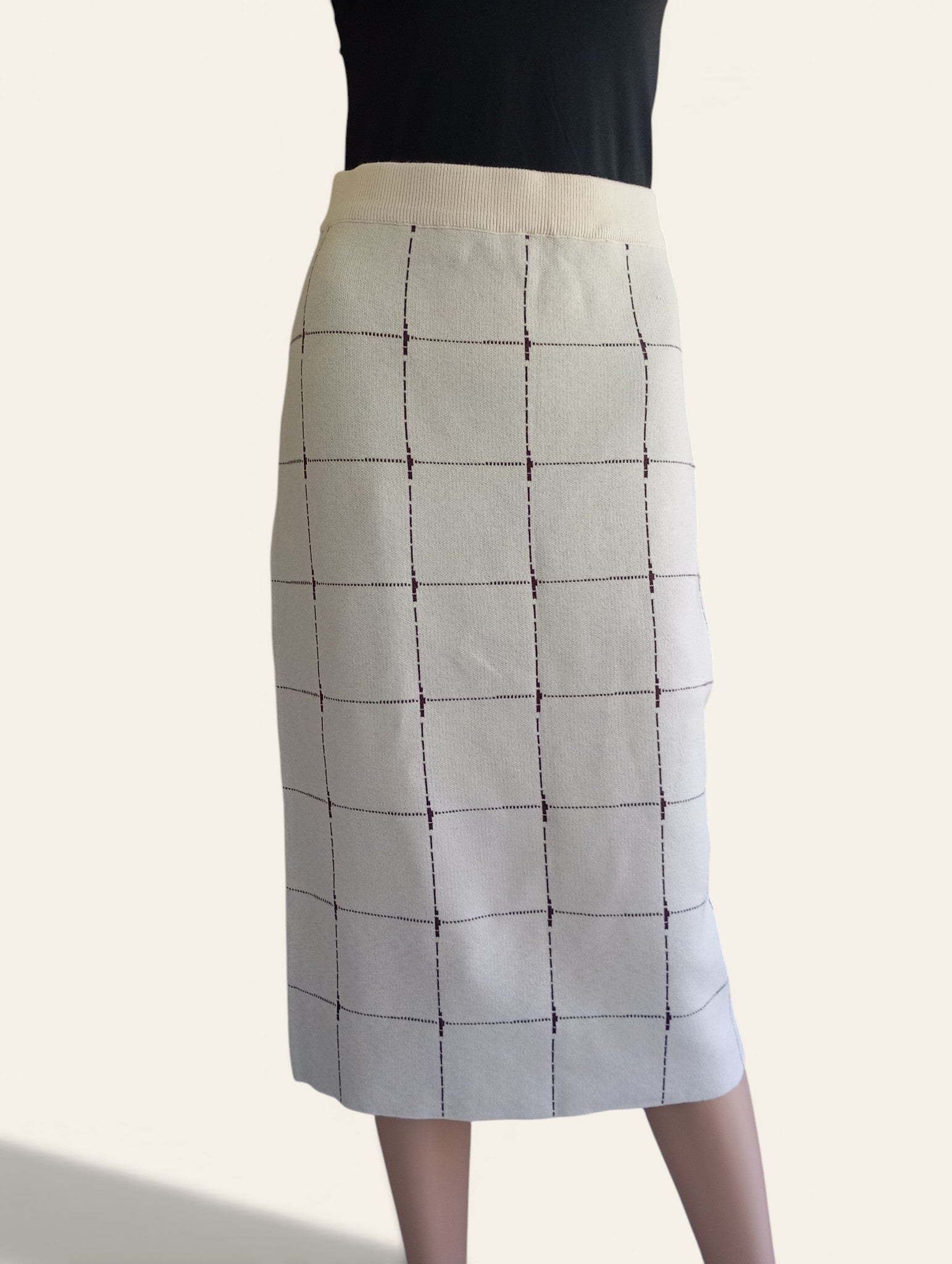 Jupe Amichi –  Beige À Carreaux | Taille M