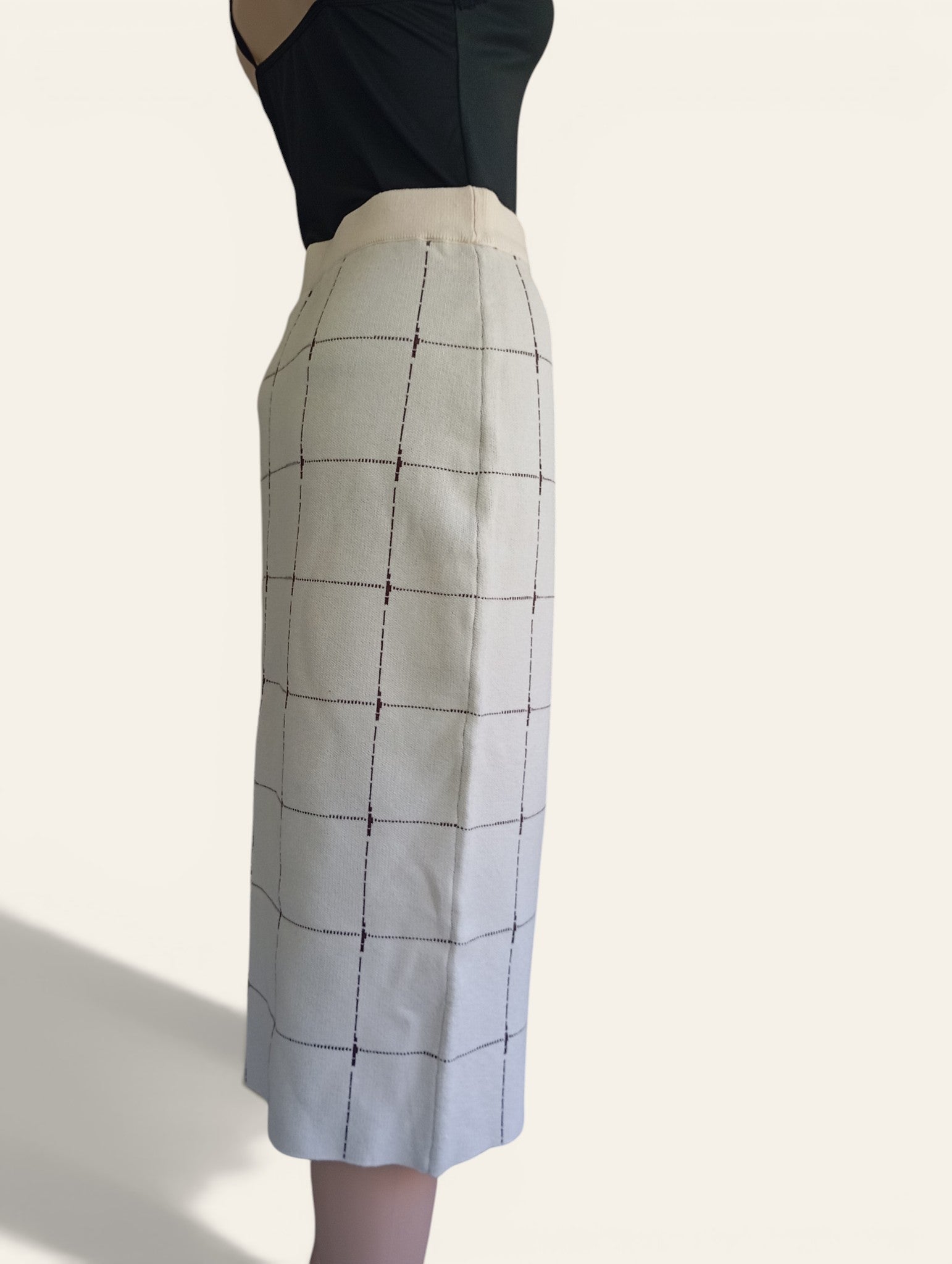 Jupe Amichi –  Beige À Carreaux | Taille M