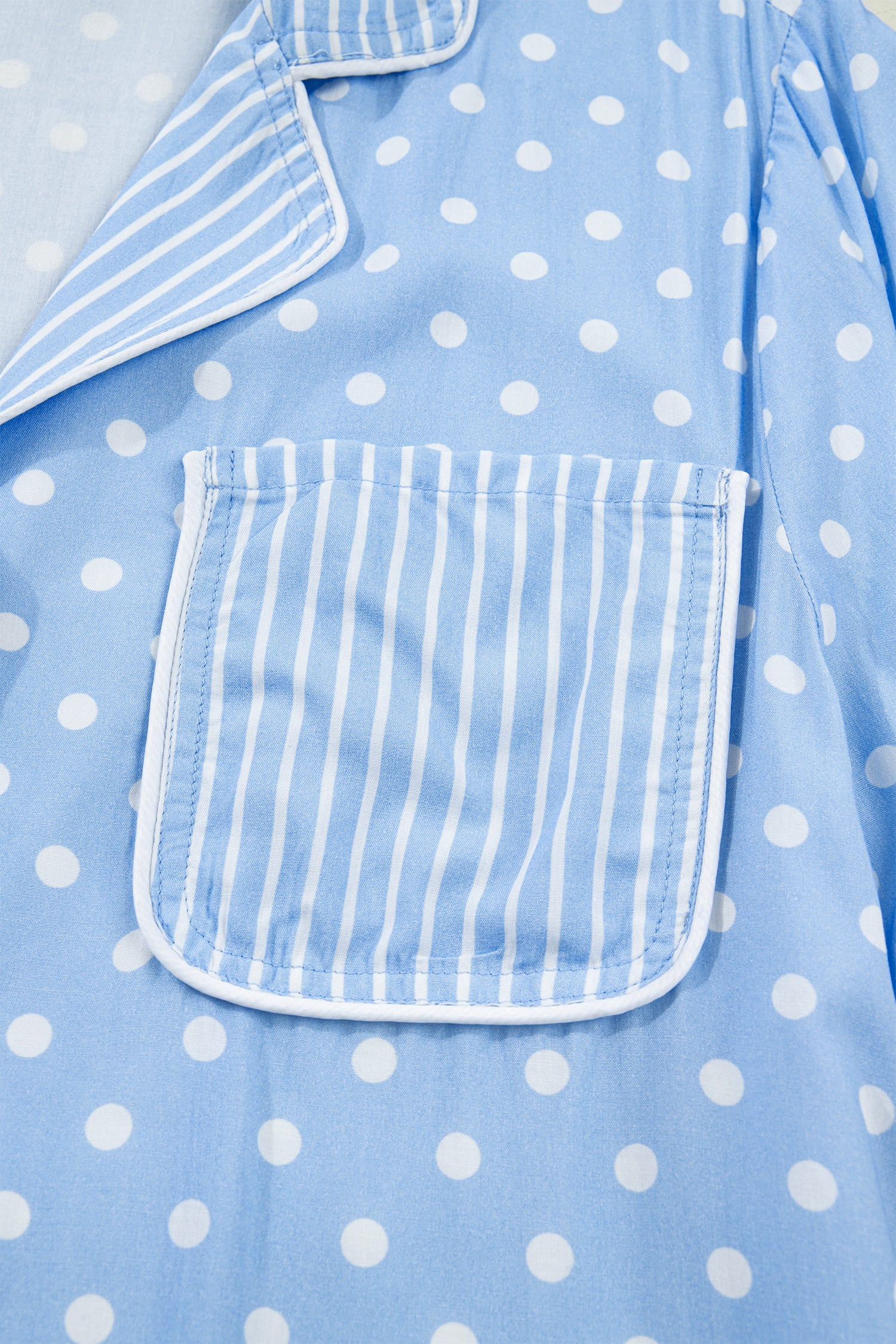 Ensemble pyjama court à pois bleu ciel