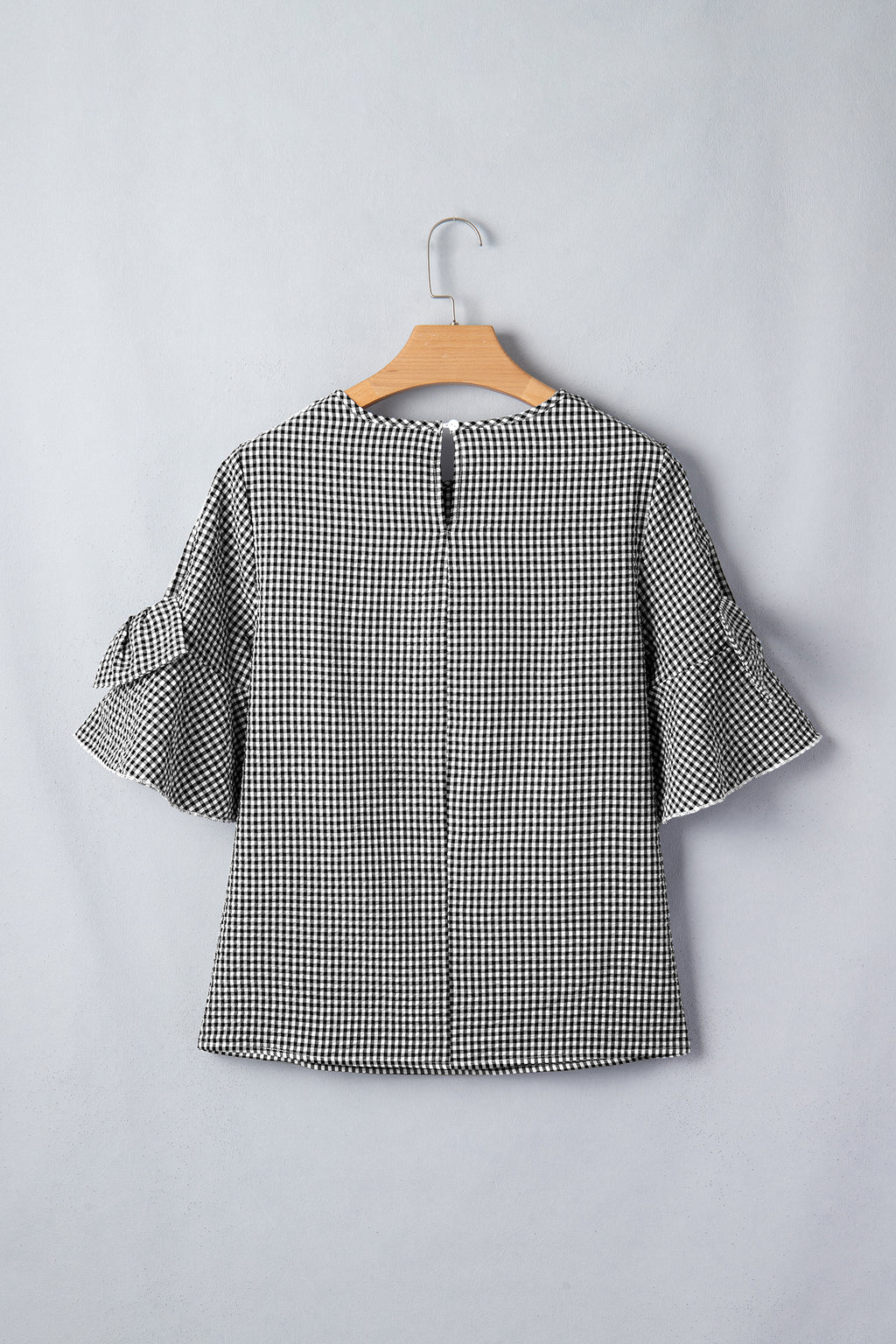 Pull Grande Taille à Carreaux — Nœud Décoratif & Manches Cloche