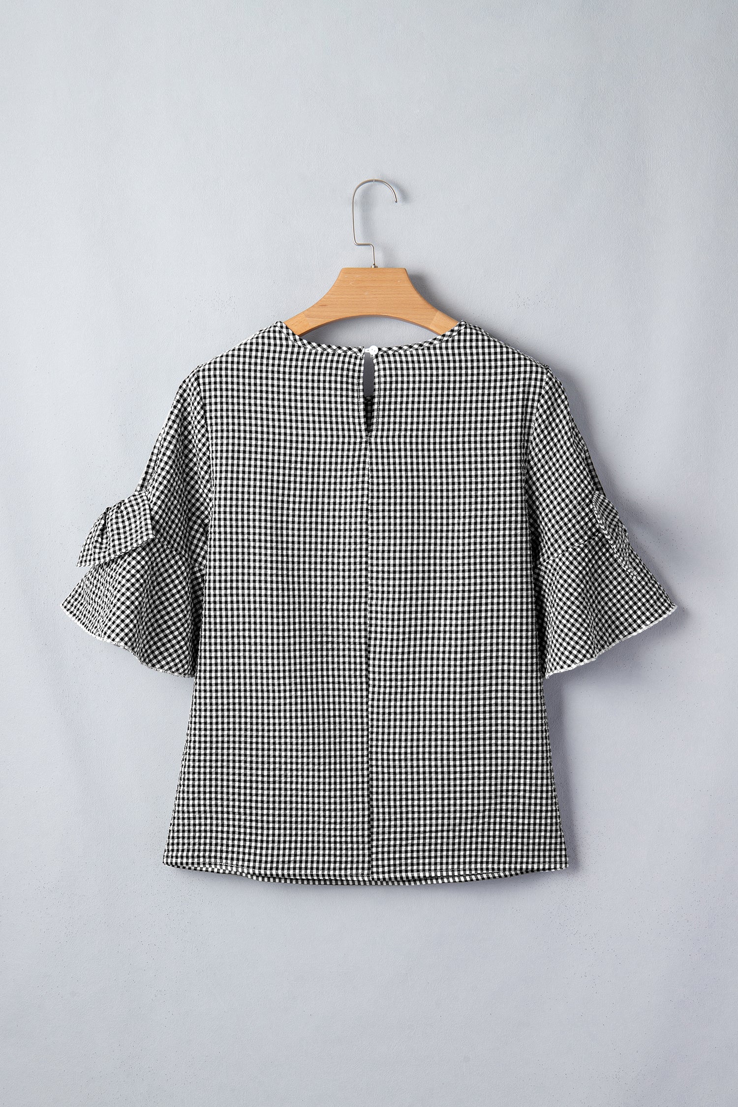 Pull Grande Taille à Carreaux — Nœud Décoratif & Manches Cloche