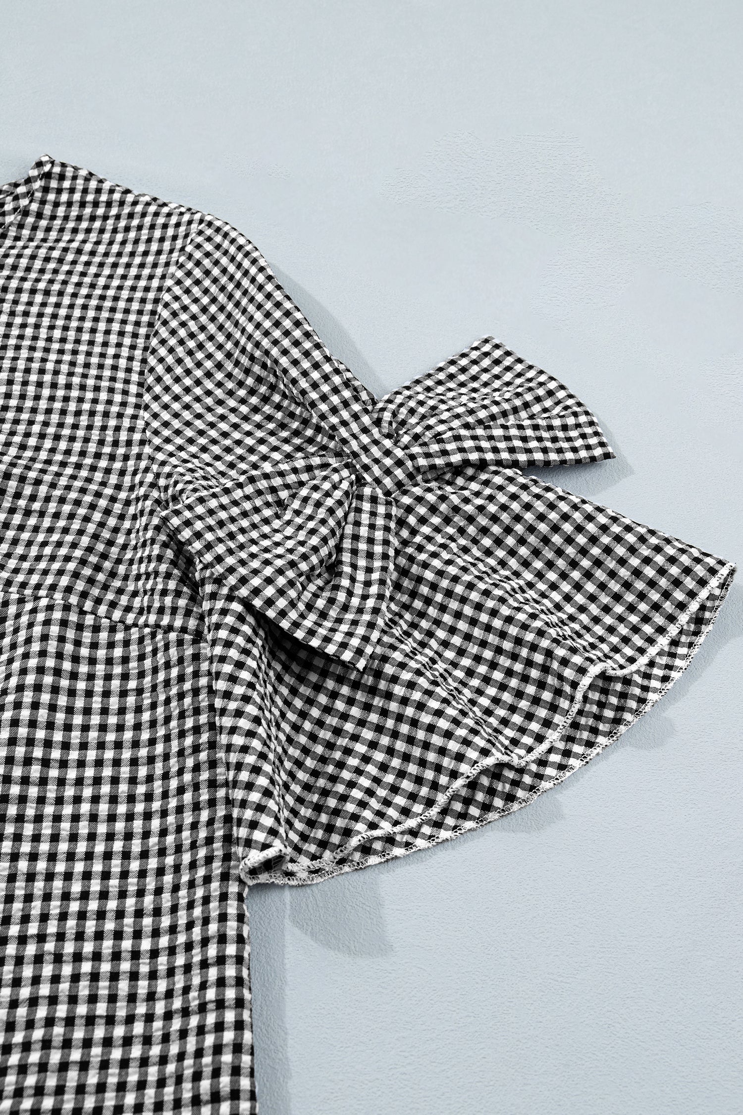 Pull Grande Taille à Carreaux — Nœud Décoratif & Manches Cloche