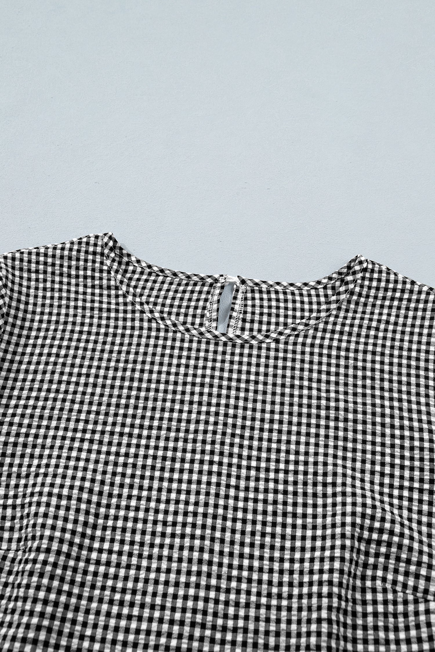 Pull Grande Taille à Carreaux — Nœud Décoratif & Manches Cloche