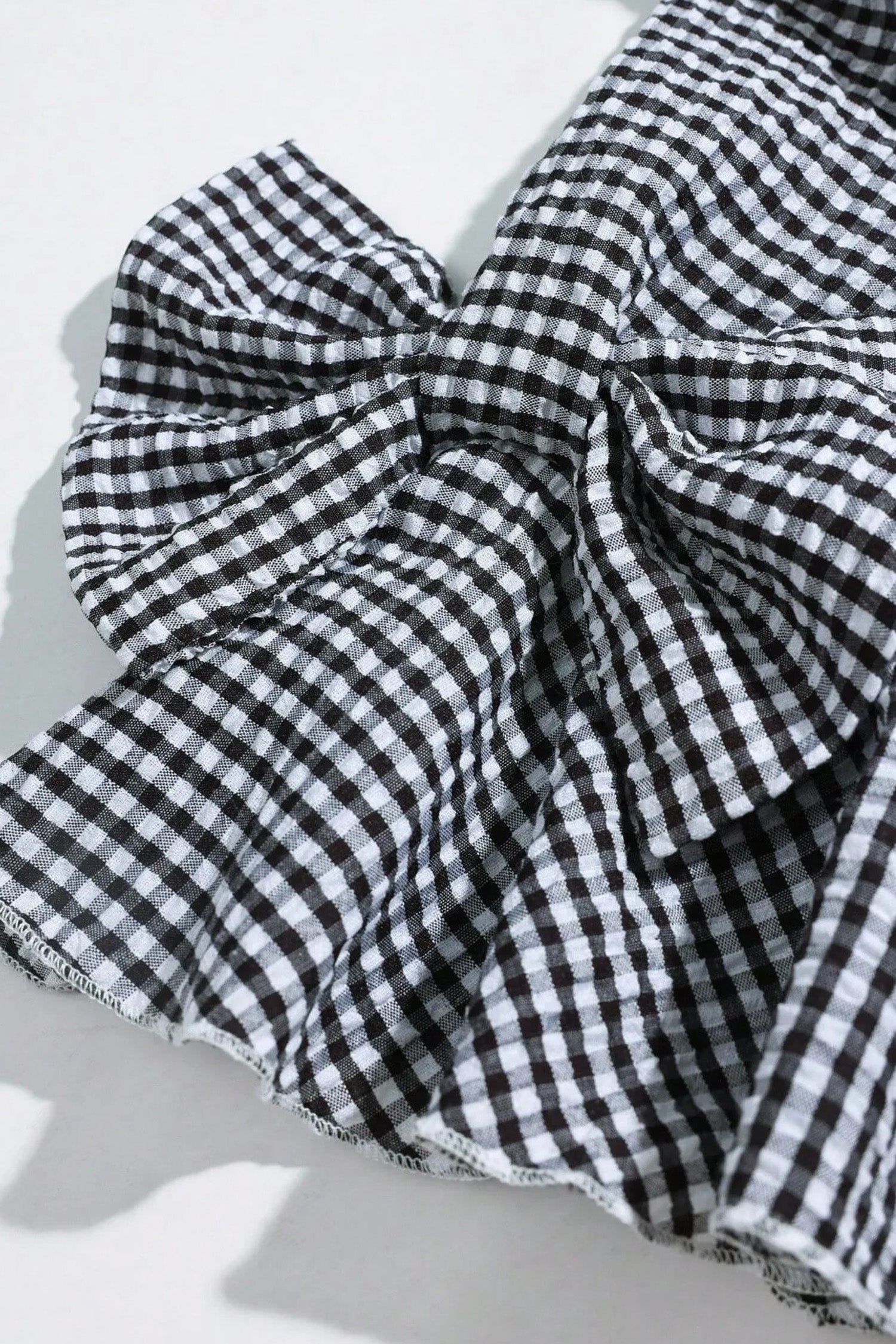 Pull Grande Taille à Carreaux — Nœud Décoratif & Manches Cloche