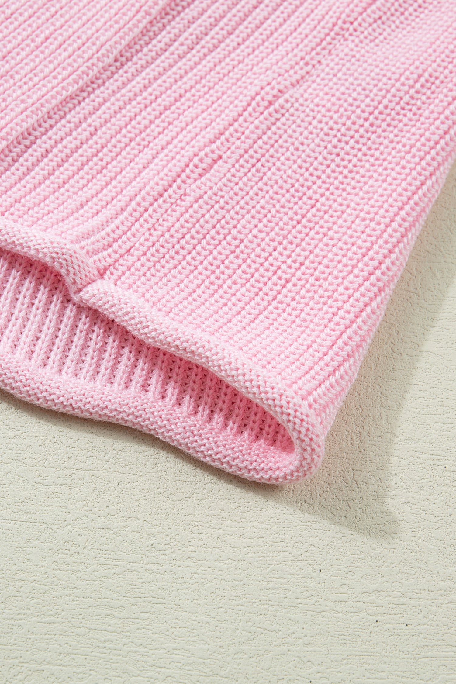 Gilet Sans Manches Rose – Col en V, Boutons & Poches