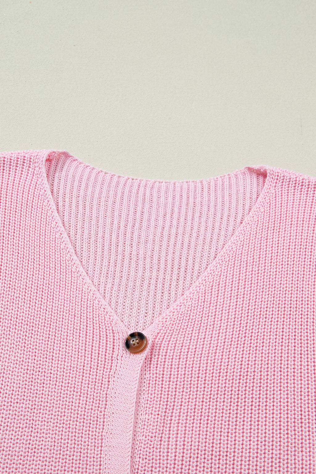 Gilet Sans Manches Rose – Col en V, Boutons & Poches