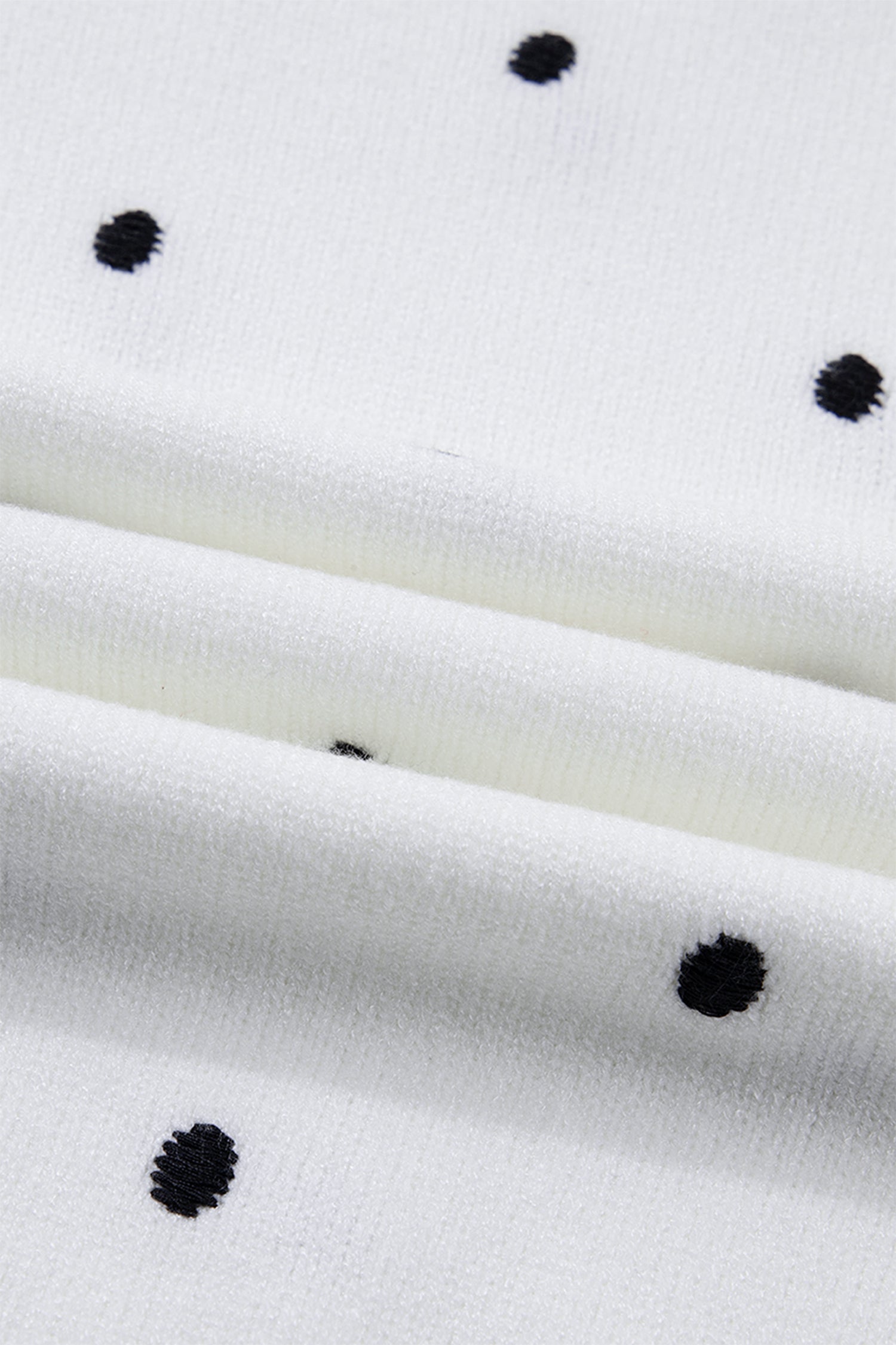 Pull Jaune Crème à Pois – Manches Courtes Bouffantes, Col Rond, Maille Légère