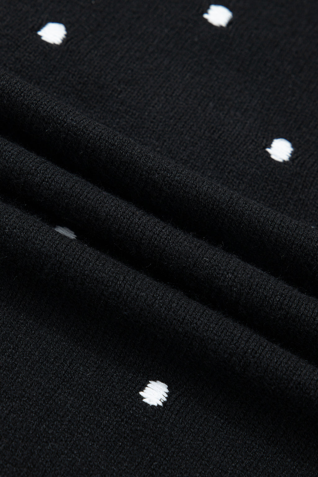 Pull Jaune Crème à Pois – Manches Courtes Bouffantes, Col Rond, Maille Légère