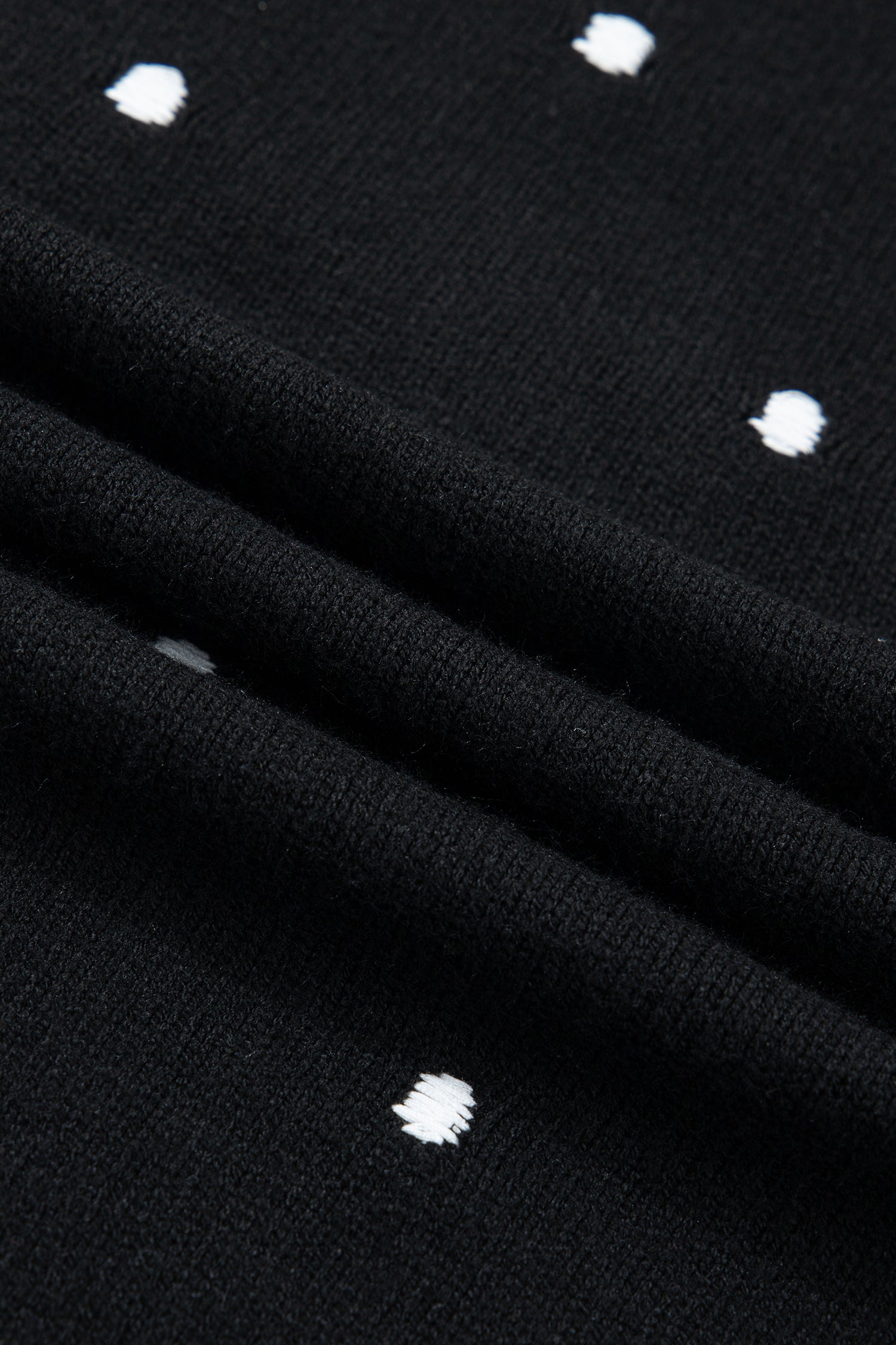 Pull Jaune Crème à Pois – Manches Courtes Bouffantes, Col Rond, Maille Légère