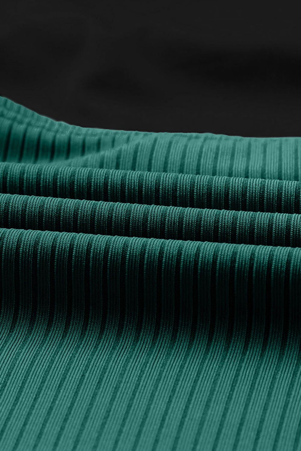 Maillot de bain une pièce vert — Maille côtelée & bretelles réglables