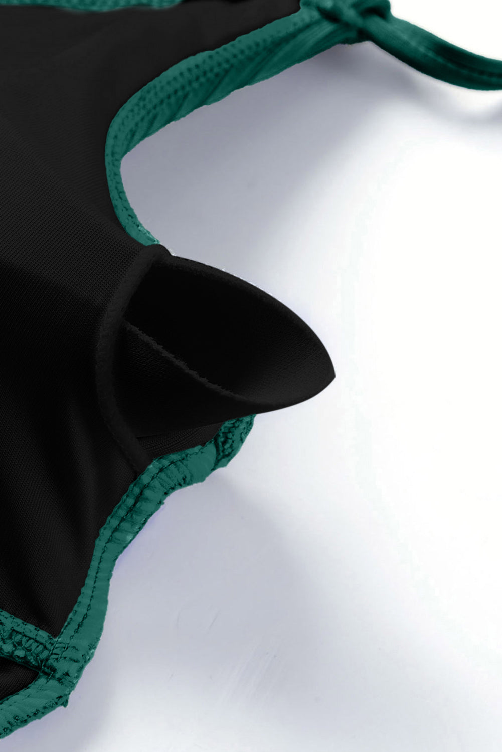 Maillot de bain une pièce vert — Maille côtelée & bretelles réglables