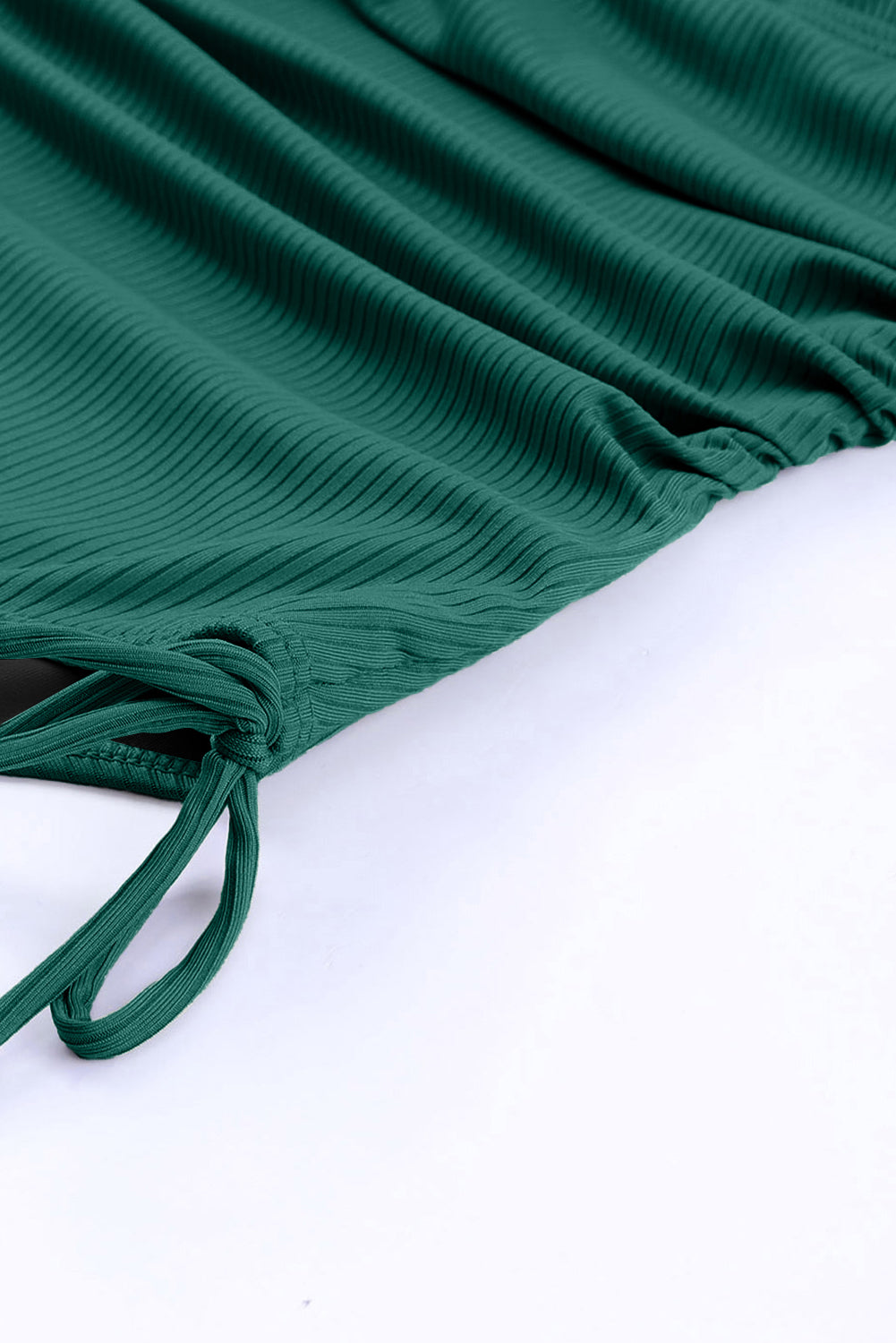 Maillot de bain une pièce vert — Maille côtelée & bretelles réglables