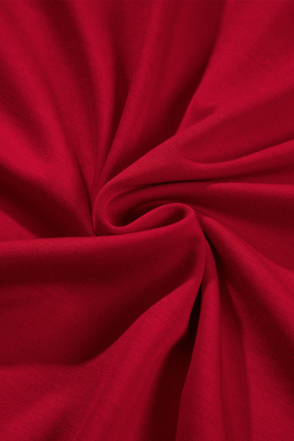 Robe midi ajustée-évasée à manches bouffantes et fronces à la taille — rouge ardent / noir