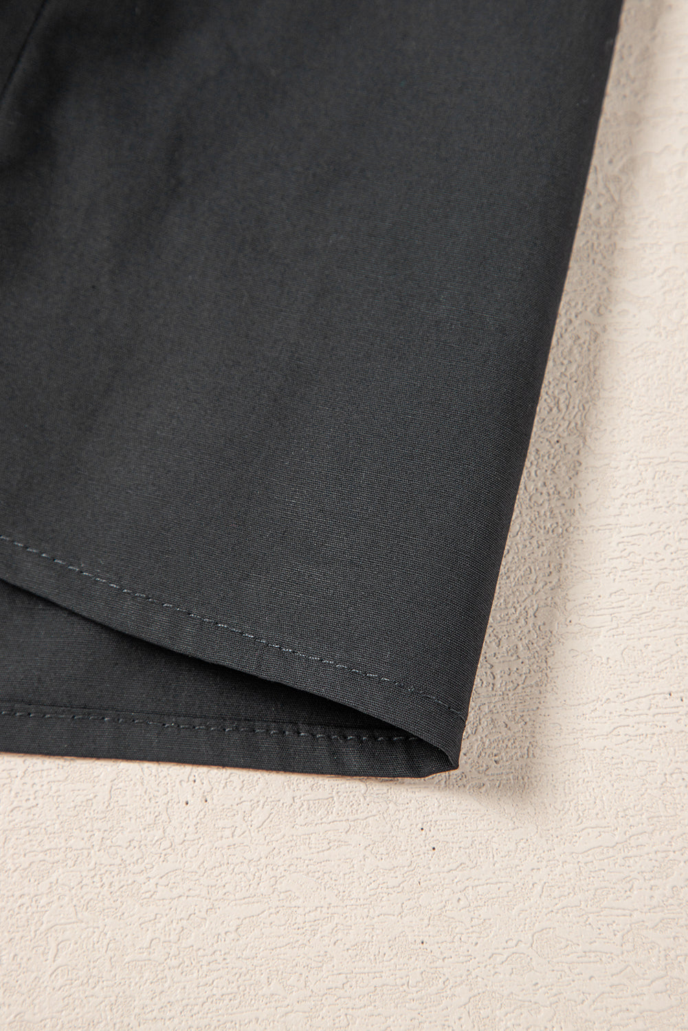 Black Button Down Puff Sleeve Ruched Ruffle Hem Dress