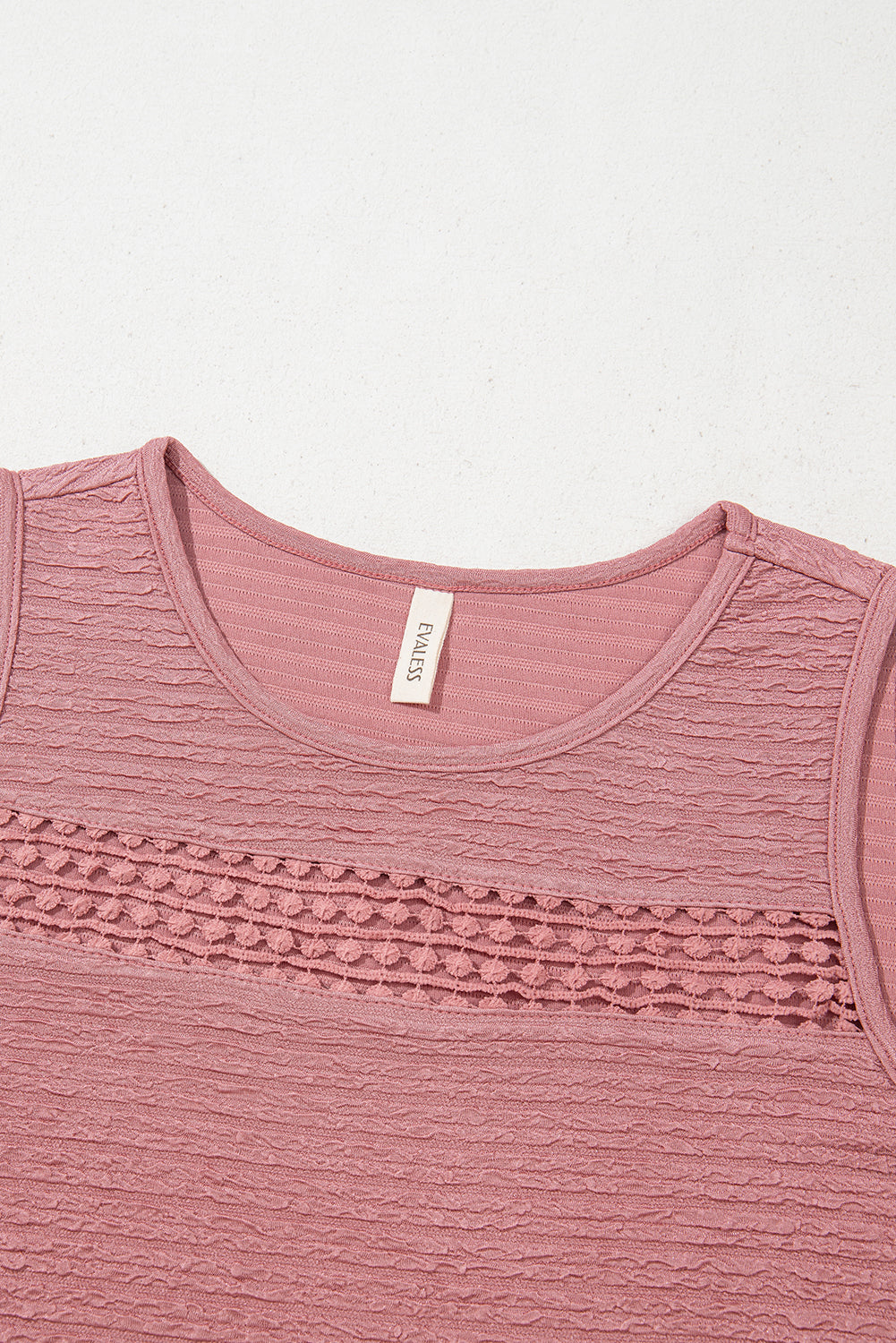 Robe mini sans manches en dentelle texturée — Noir, Bleu, Rose