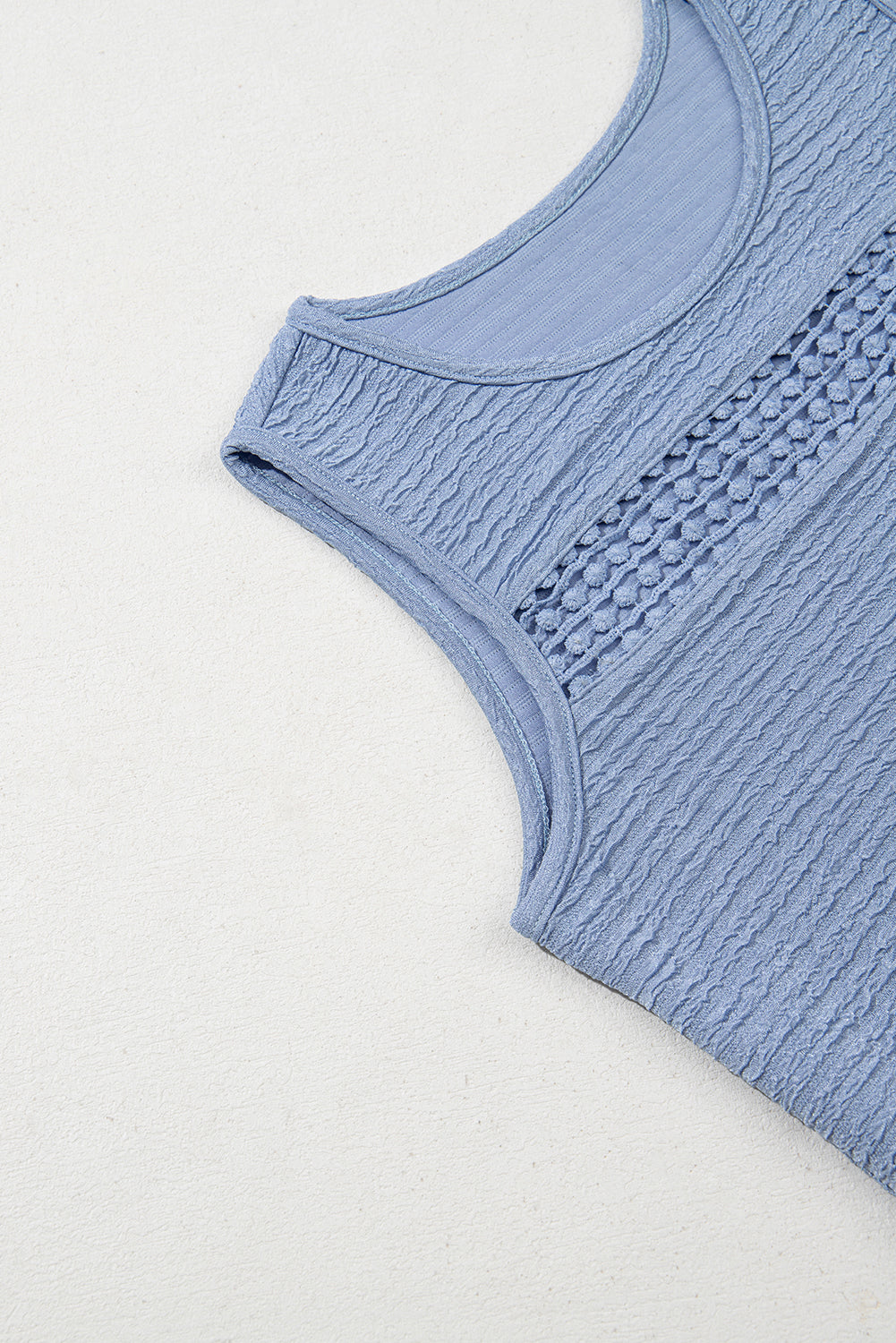Robe mini sans manches en dentelle texturée — Noir, Bleu, Rose