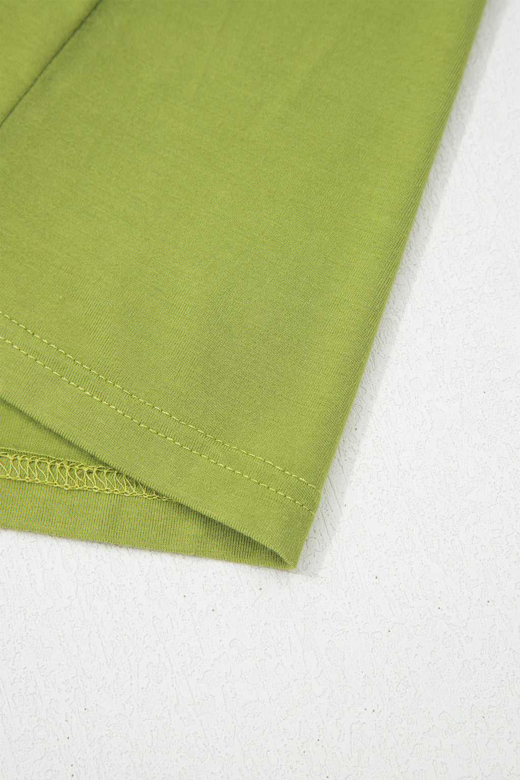 Robe maxi col V à manches courtes et taille élastique — vert fougère
