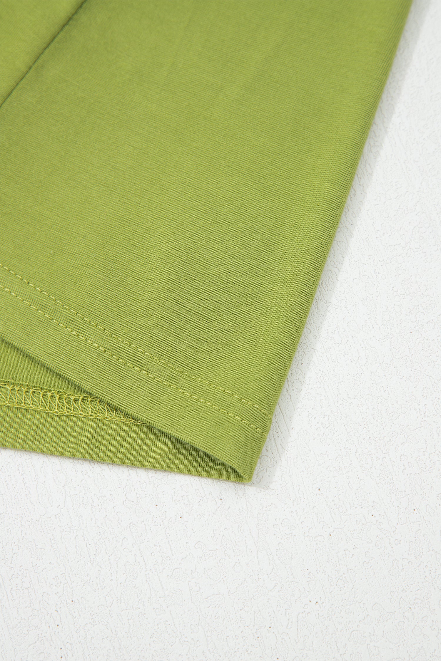 Robe maxi col V à manches courtes et taille élastique — vert fougère