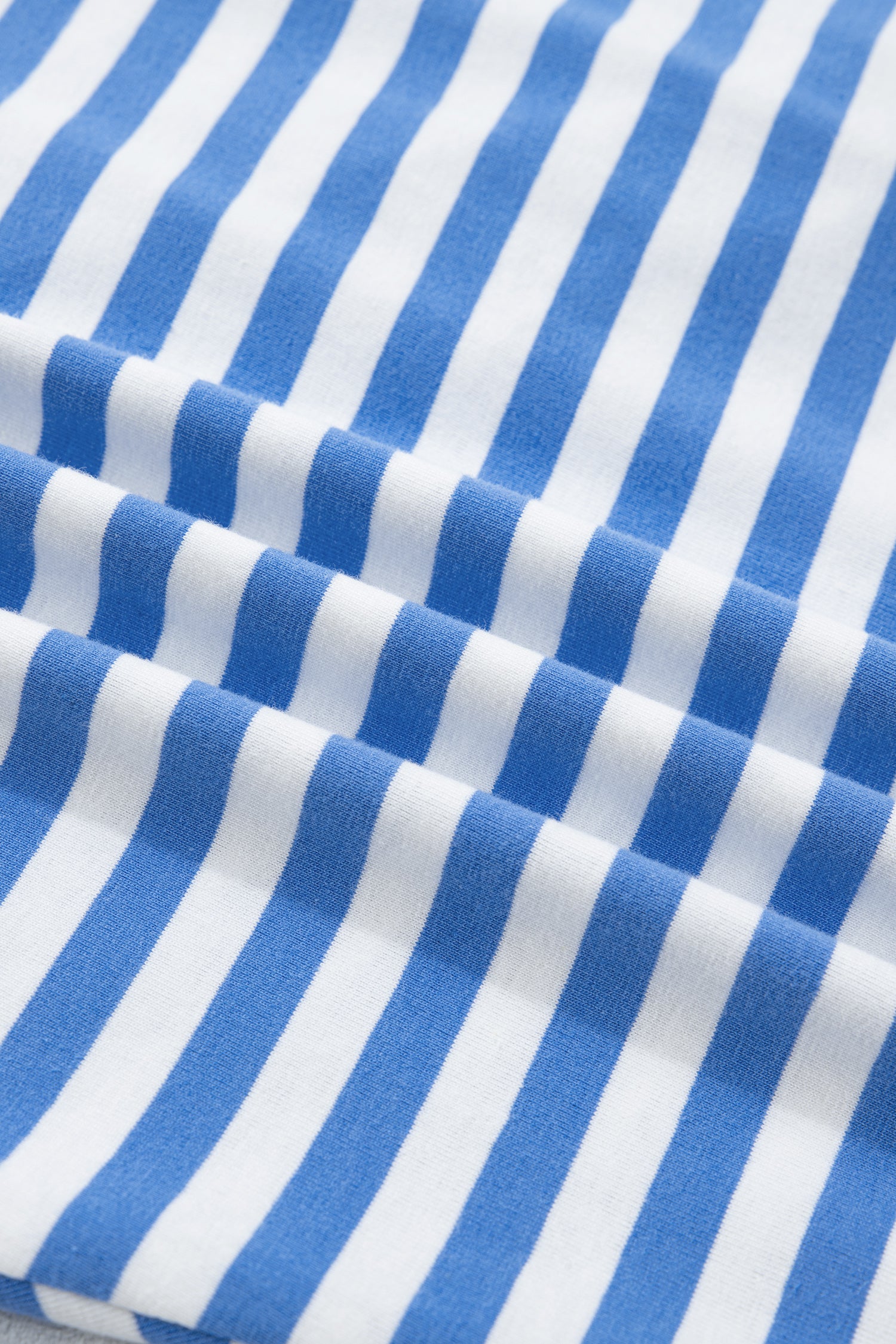 Robe T-shirt Mini Marinière – Rayures Bleu Ciel & Blanc, Nœud