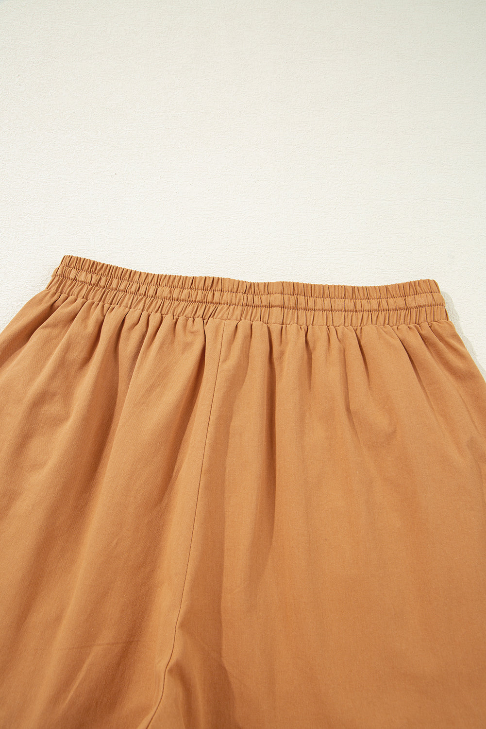 Short Kaki Brodé à Pompons et Taille Élastique
