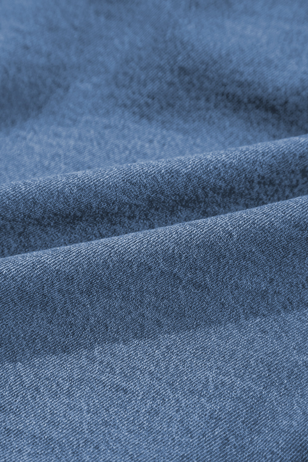 Chemise en Jean Péplum — Manches Bouffantes et Nœuds Papillon, Bleu Crépuscule