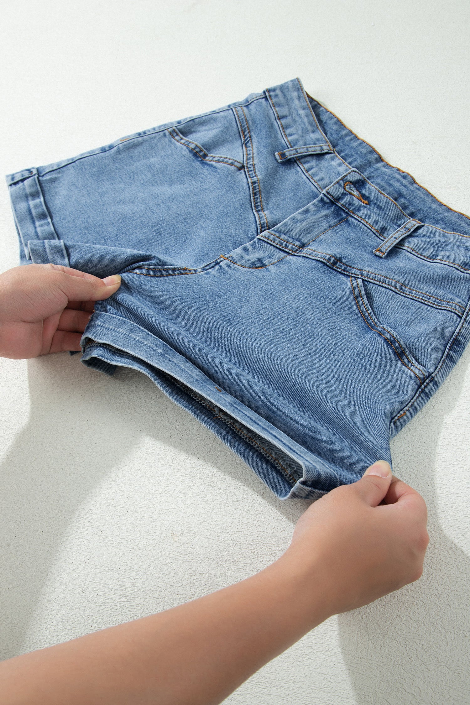 Short en jean à ourlet retroussé — Ivy