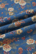 Combinaison salopette ample en jean plissé à imprimé rose vintage