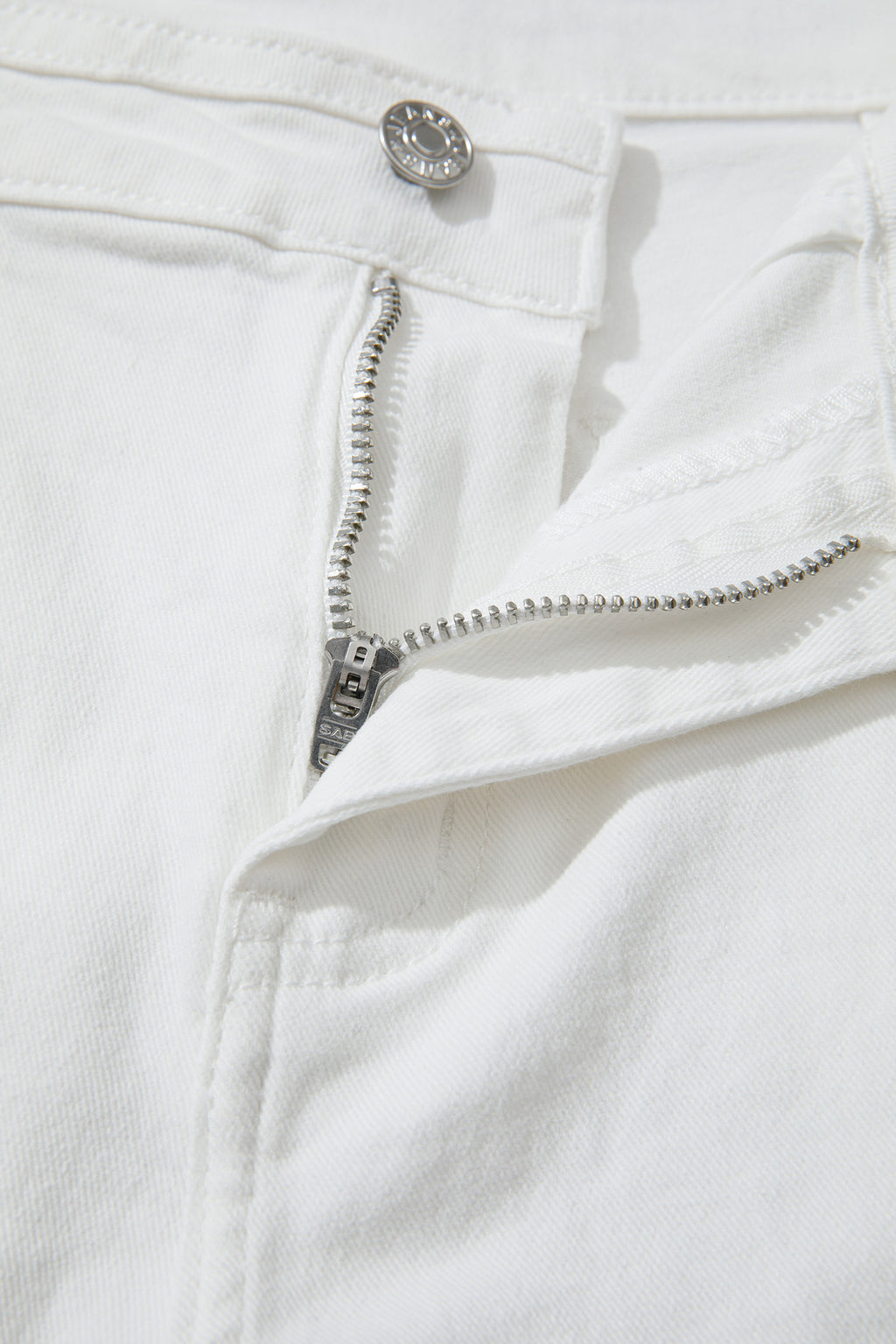 Jean blanc uni — Coupe jambes larges & taille mi-haute